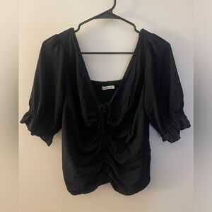 Abercrombie & Fitch Black Ruched Top- Medium